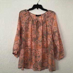 COPY - a.n.a Orange/Gray Paisley Floral Long Slee…